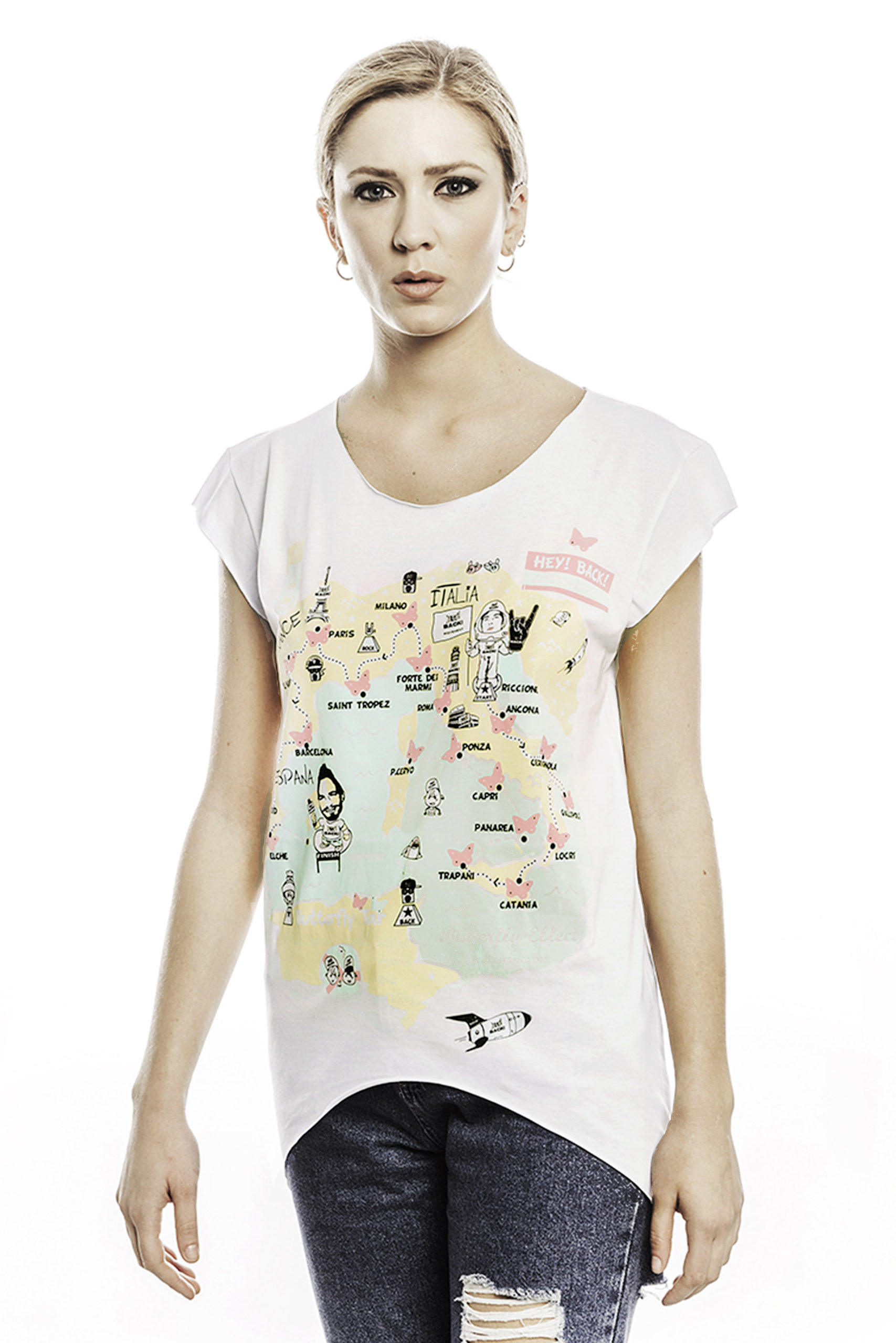 T-SHIRT DONNA BUTTERFLY HEY! BACK!  COLLECTION