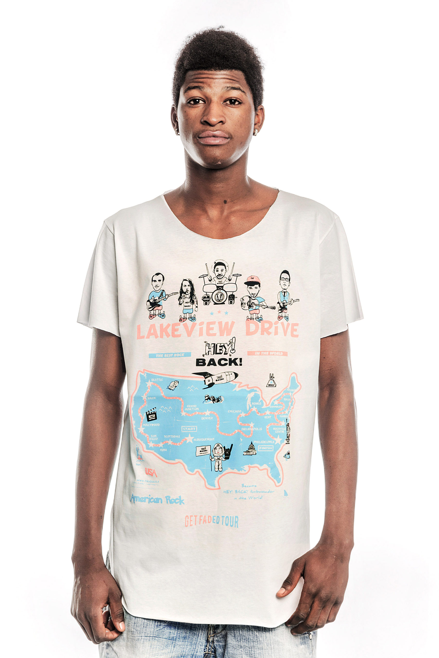T-SHIRT AMERICA UOMO HEY! BACK! SUMMER  COLLECTION