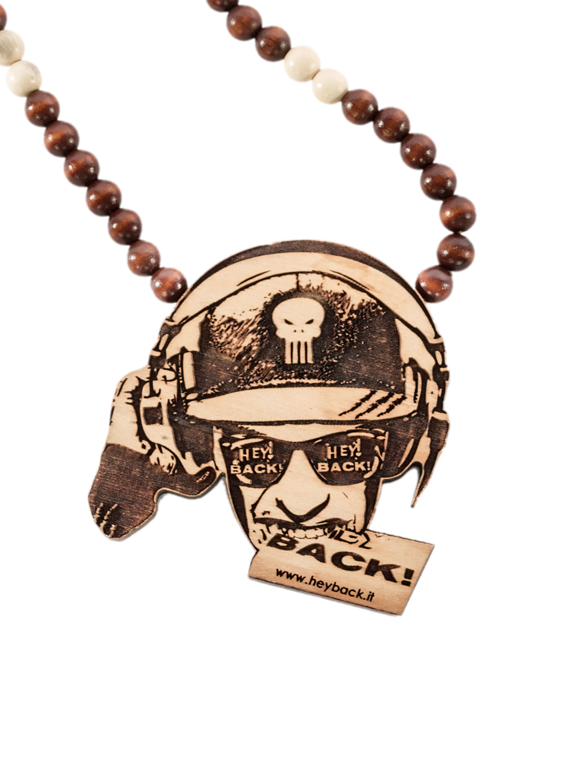 Angry Back Necklace wood Hey Back